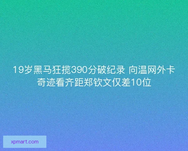 19岁黑马狂揽390分破纪录 向温网外卡奇迹看齐距郑钦文仅差10位