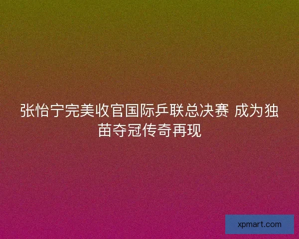 张怡宁完美收官国际乒联总决赛 成为独苗夺冠传奇再现